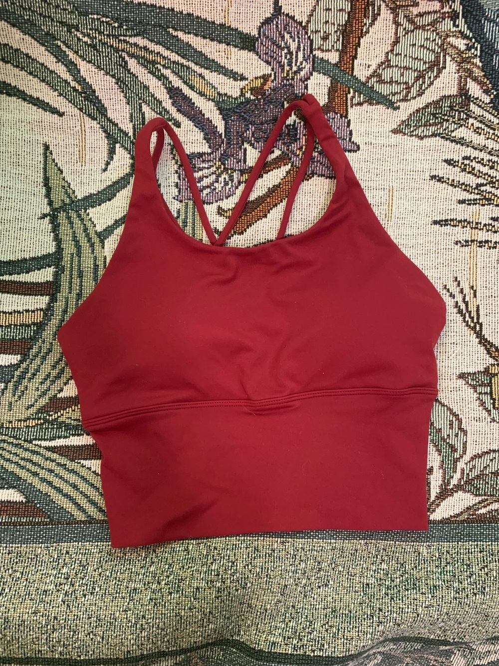 5ne red athletic crop sports top